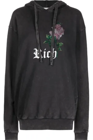 Alessandra Rich Rhinestone-embellished drawstring hoodie