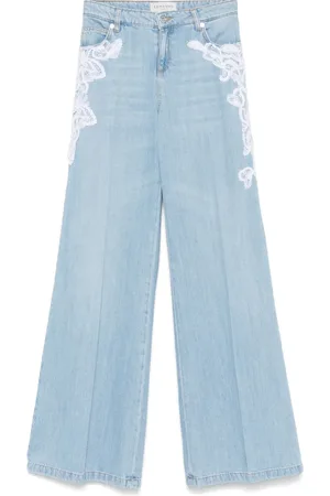 Ermanno Firenze Lace-detail jeans