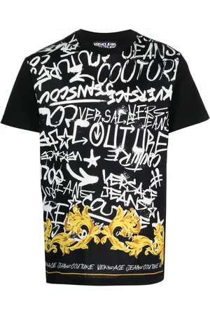 VERSACE Graffiti-print cotton T-shirt