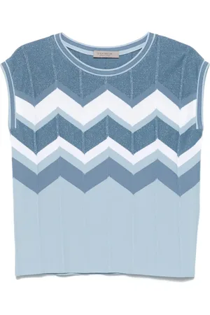 D.EXTERIOR Chevron-knit vest