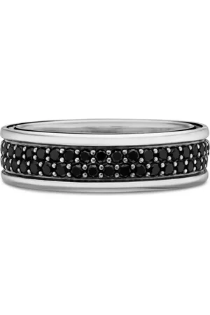 David Yurman Sterling Streamline Two Row Band diamond ring (6.5mm)