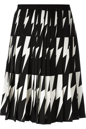 Neil Barrett Lightning bolt pleated skirt
