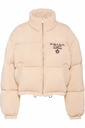 Prada Logo-detail cashmere padded jacket