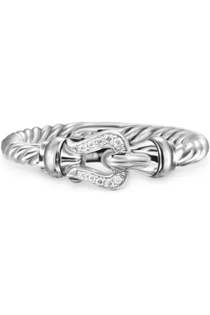 David Yurman 18K gold Petite Buckle diamond ring