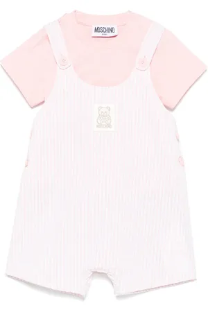 Moschino Striped dungarees set