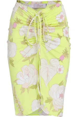 Brigitte Draped floral-print skirt