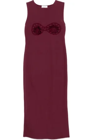 MAGDA BUTRYM Flower-appliqué midi dress