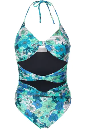 Brigitte Floral-print halterneck swimsuit