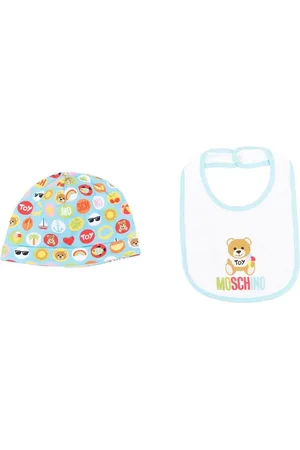 Moschino Logo-print beanie bib set