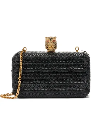 Roberto Cavalli Tiger beaded box clutch bag