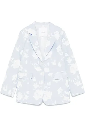 MISS GRANT Floral-jacquard blazer