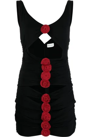 MAGDA BUTRYM Rose-appliqué minidress