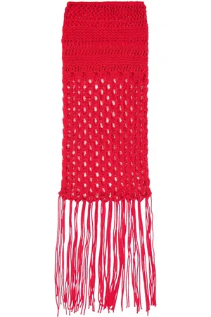 LANEUS Open-knit long skirt