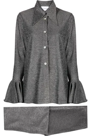 Sleeper Ruffle-trim lurex pyjama (set of two)