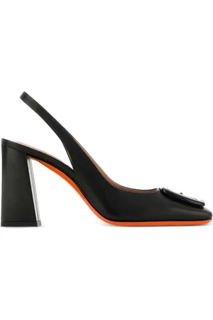 santoni 85mm block-heel slingback pumps