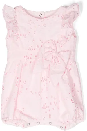 Lapin House Oversize-bow cotton bodysuit