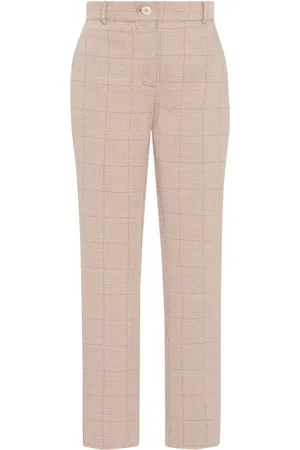 ROSETTA GETTY Plaid-pattern skinny trousers