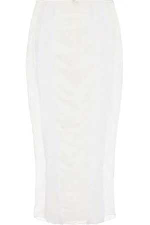 Elisabetta Franchi Ruched-lace pencil skirt