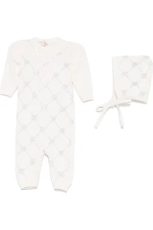 MISS BLUMARINE Crystal-logo babygrow set