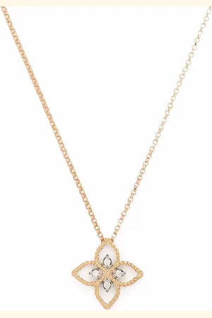 Roberto Coin 18kt rose gold Princess Flower diamond pendant necklace
