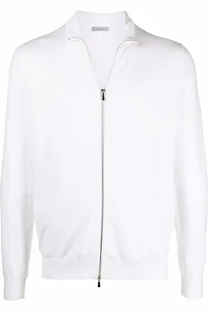 Malo Striped zip-up jumper