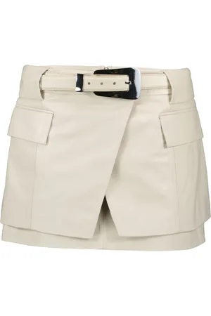 IRO Belted leather mini skirt