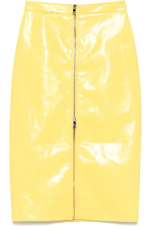 Msgm Coated-finish midi skirt