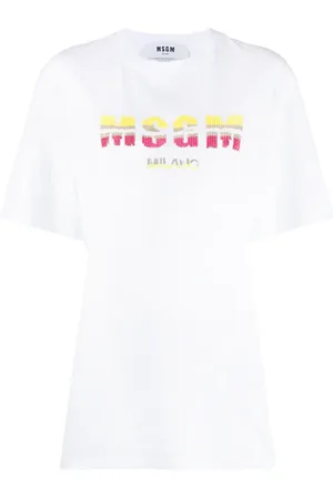 Msgm Sequin embroidered logo T-shirt