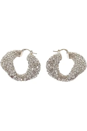 Jil Sander Crystal-embellished hoop earrings