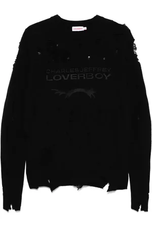 Charles Jeffrey Loverboy Logo distressed sweater