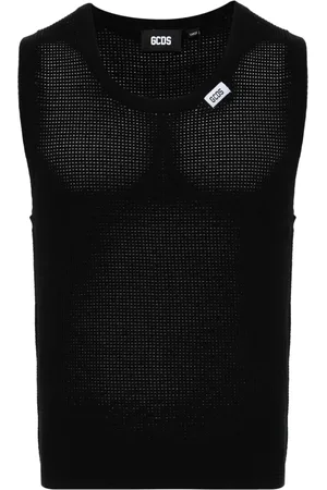 GCDS Waffle-knit sleeveless jumper