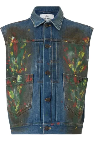 Vivienne Westwood Marlene paint-splattered denim gilet