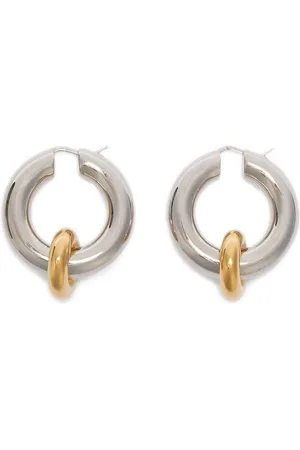 Jil Sander Metallic two-tone hoop earrings