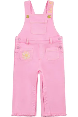 Billieblush Flower-embroidered dungarees