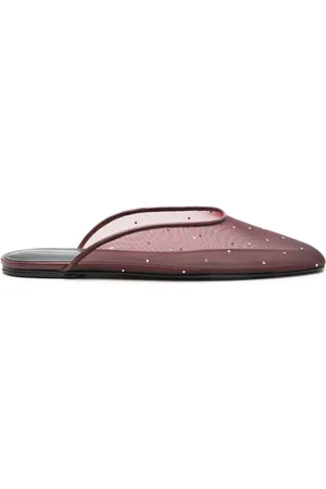 MAGDA BUTRYM Crystal-embellished mesh mules