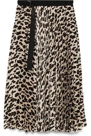 SACAI Leopard-print midi skirt