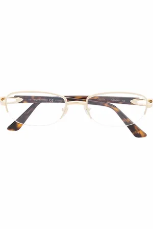 Cartier Oval-frame tortoiseshell-effect glasses