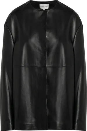 Loulou de Saison Crew-neck leather coat