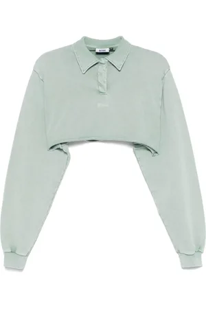 GCDS Washed-effect cropped polo shirt