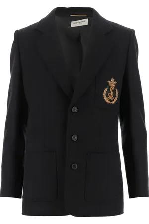 Saint Laurent Logo-embroidered single-breasted blazer