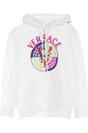 VERSACE 2010s logo-embroidered hoodie