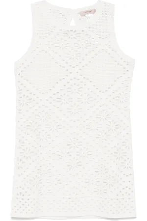 Twin-Set Crochet-knit mini dress