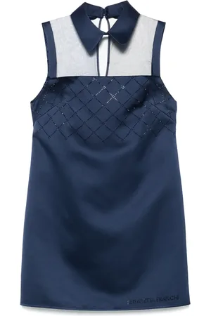 Elisabetta Franchi Rhinestones satin mini dress