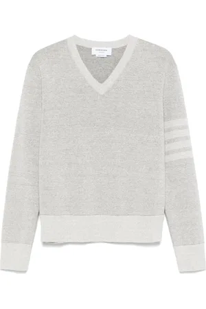 Thom Browne 4-Bar stripe V-neck sweater