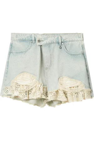 Musium Div. Ruffle-detail denim shorts