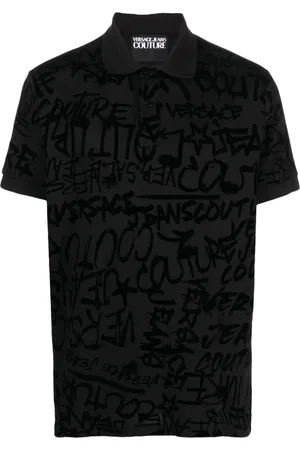 VERSACE Graffiti-print polo shirt