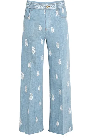 Giambattista Valli Floral-embroidered jeans