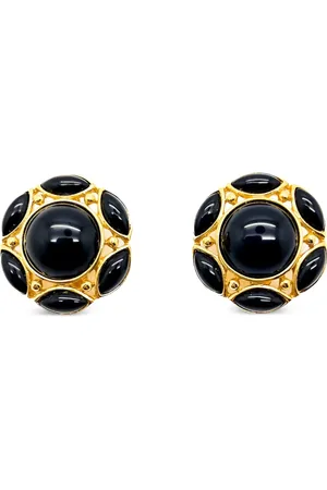 JENNIFER GIBSON JEWELLERY 1970s x Trifari Cabochon earrings
