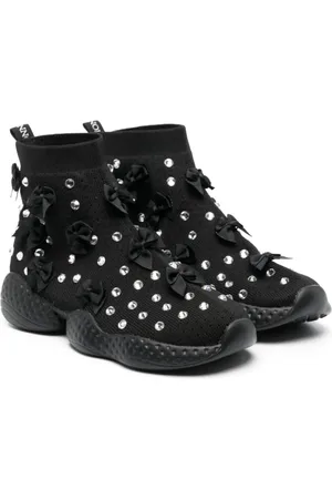 MONNALISA Rhinestone high-top sneakers