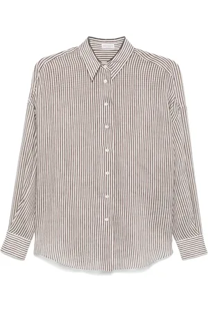 Brunello Cucinelli Striped organza shirt